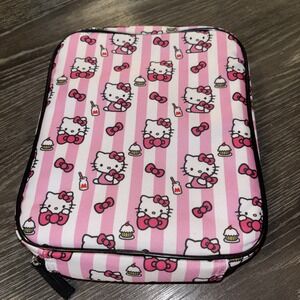 Sanrio Hello Kitty Insulated Lunch Tote Bag Girls Pink White Stripes
